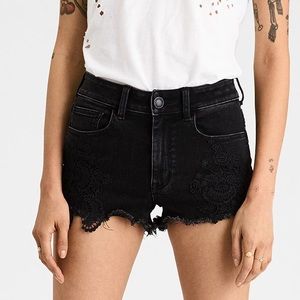 American Eagle black high rise shorts